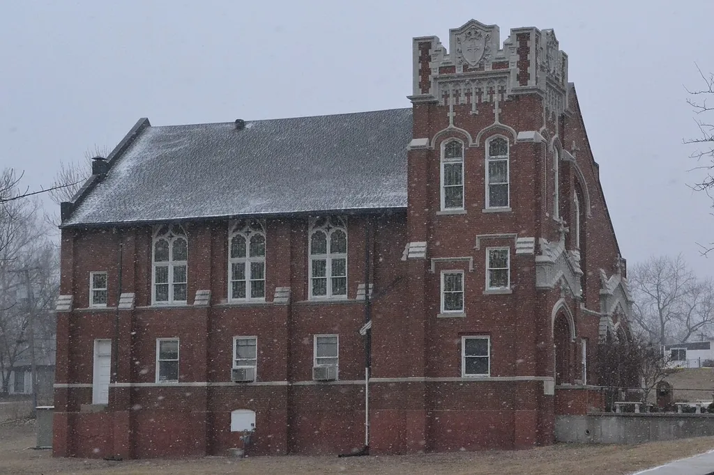 Ebenezer Baptist Church in Atchison, Kansas. Listed on the National Register of Historic Places.