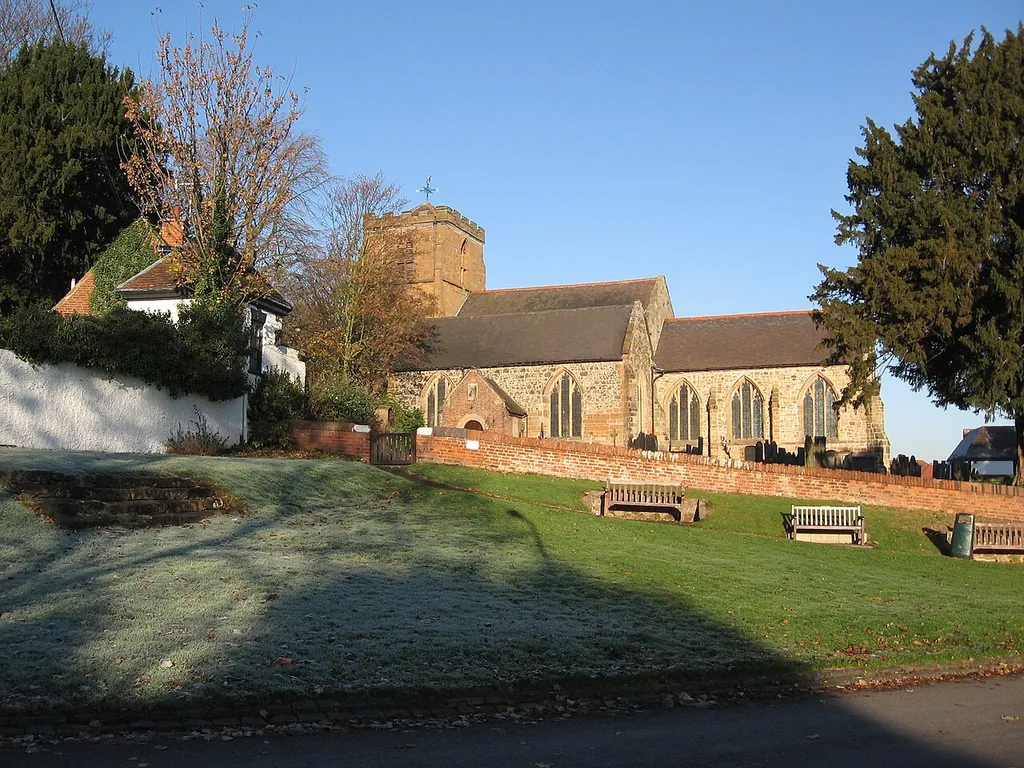 St Peter's parish church, Mancetter, Warwickshire, seen from the southeast
