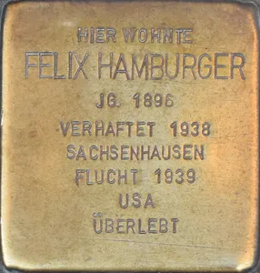 Stolperstein dedicated to Felix Hamburger