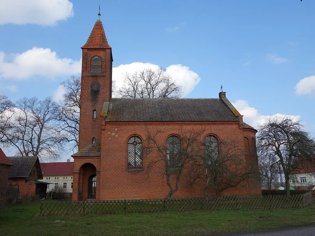 Southern view of Darritz church, Märkisch Linden municipality, Ostprignitz-Ruppin district, Brandenburg state, Germany