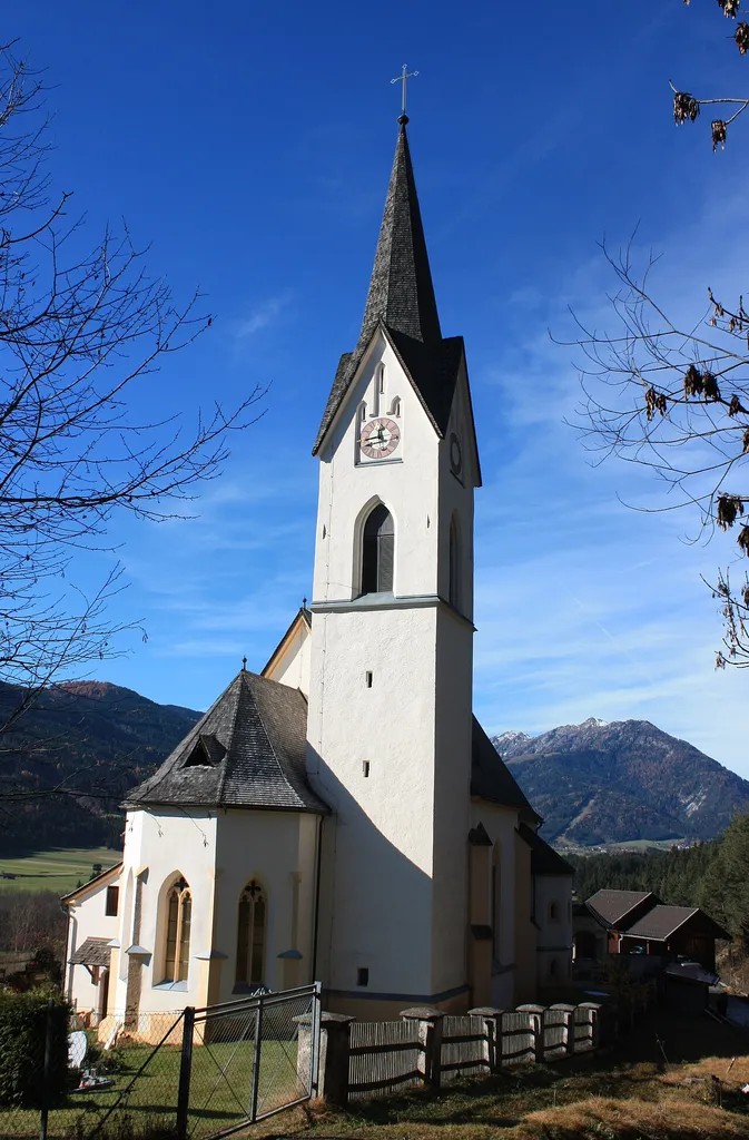 Parish church in the village Sankt Lorenzen in the community Gitschtal