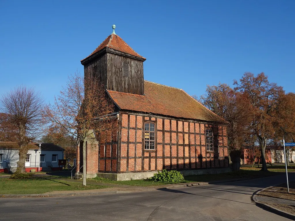 South-western view of church in Wolsier, Havelaue municipality, Havelland district, Brandenburg state, Germany