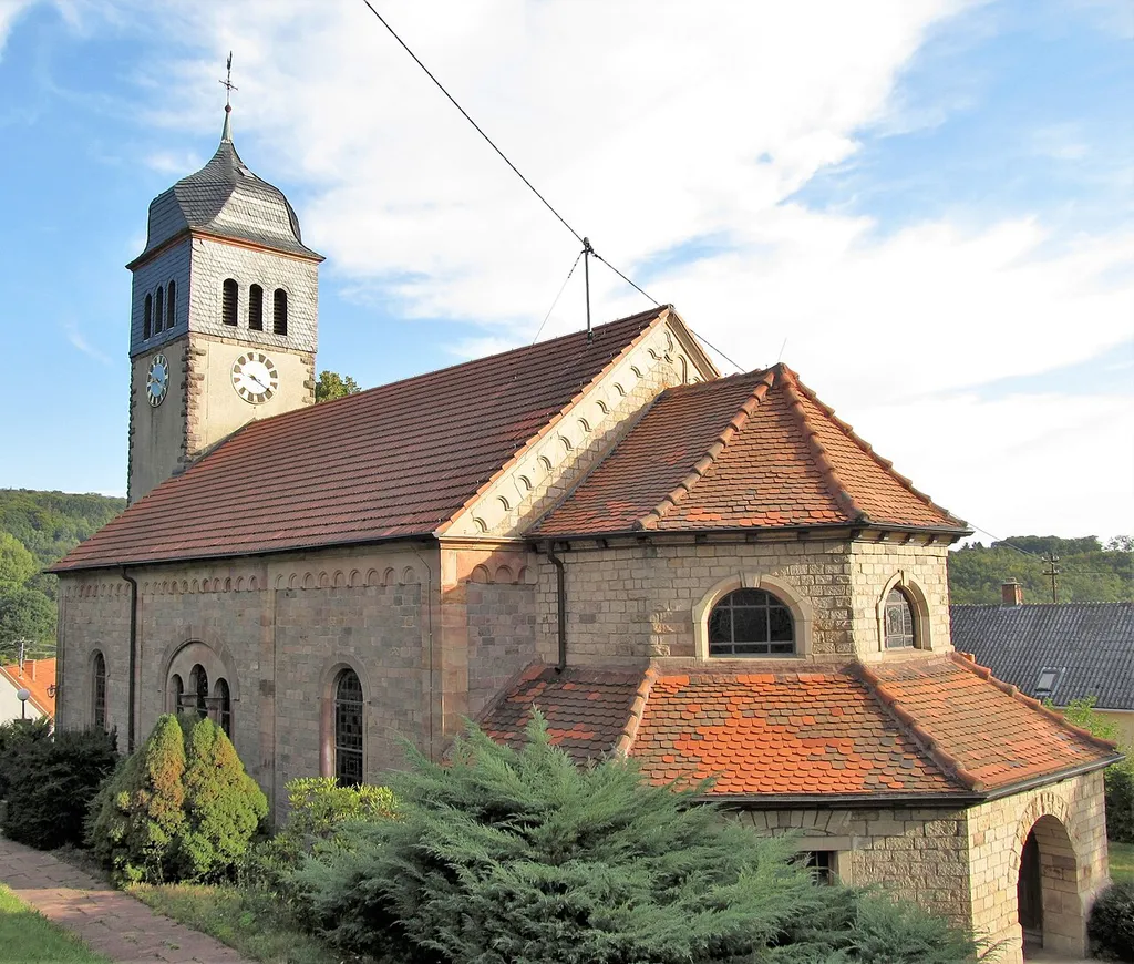 Die Protestantische Kirche in Höchen, einem Stadtteil von Bexbach, Saarland