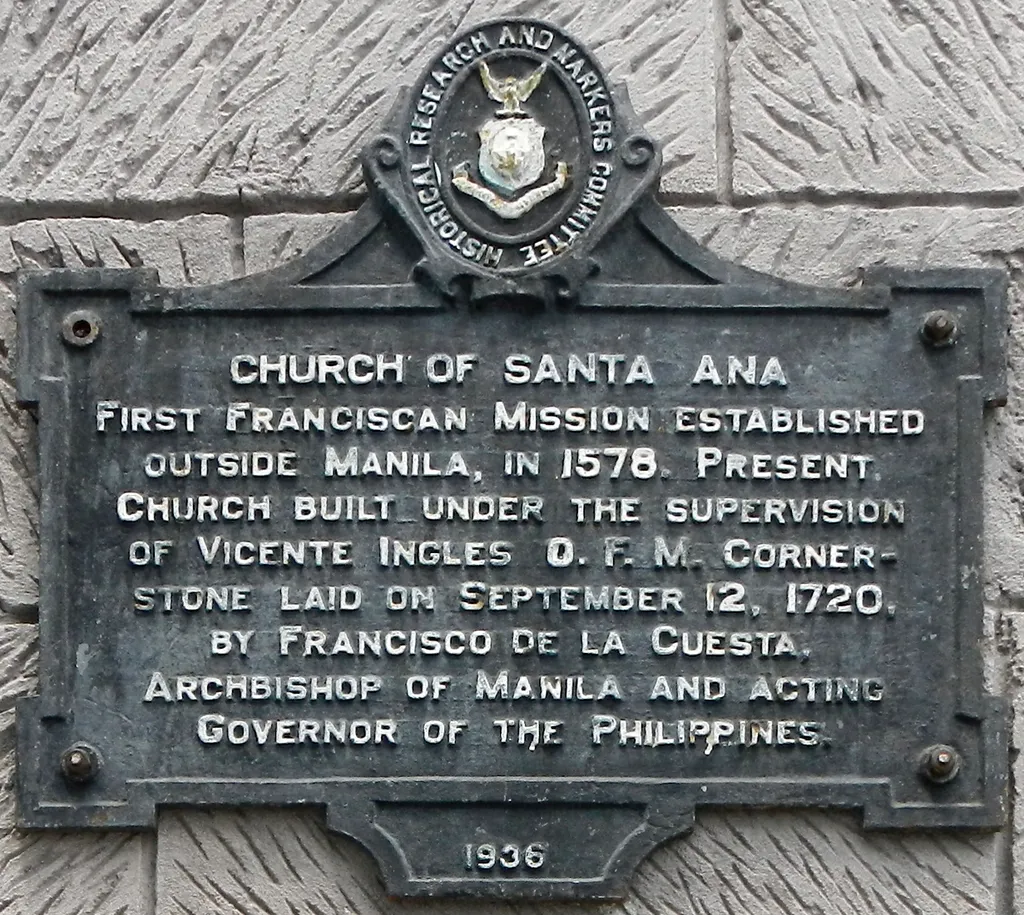 NHCP Historical marker for w:Santa Ana Church (Manila).
