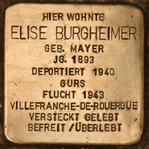Stolperstein dedicated to Elise Burgheimer