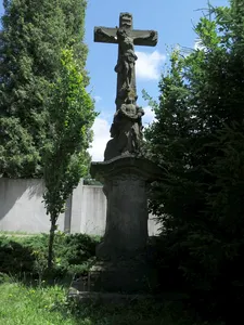 Wayside cross in Červená Voda at the church