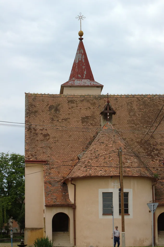 Rear part of the church in Mackovice, South Moravian Region, CZ