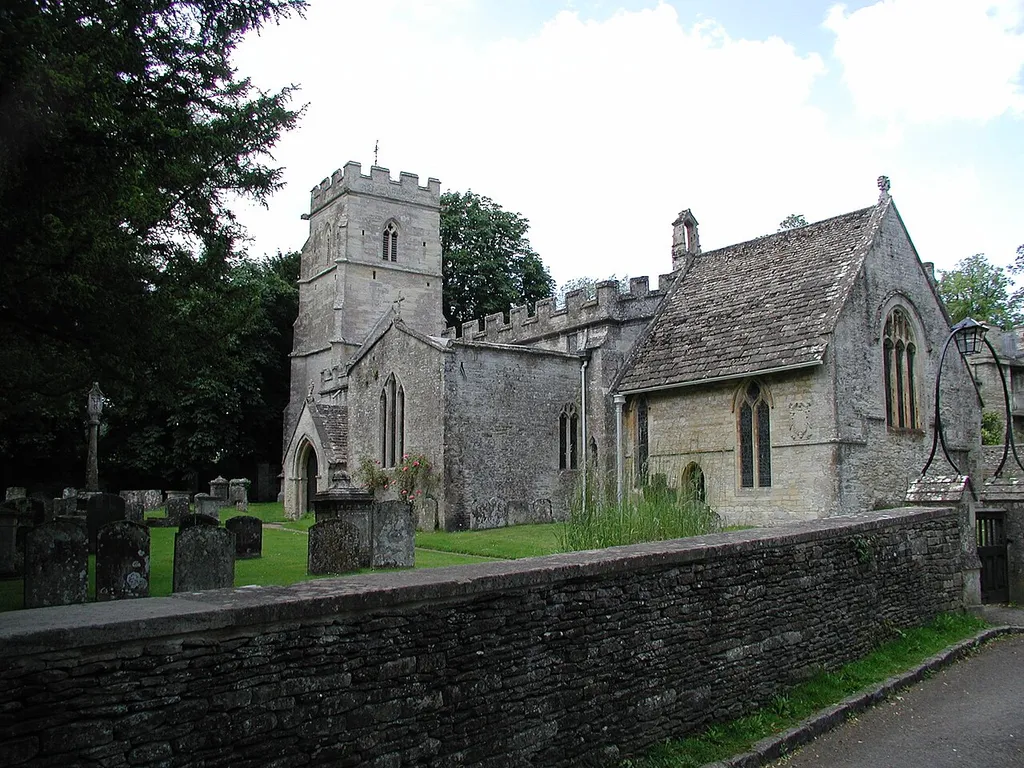 Holy Cross church, Ampney Crucis, Gloucestershire, England. Photographged by me 19 June 2002. Oosoom