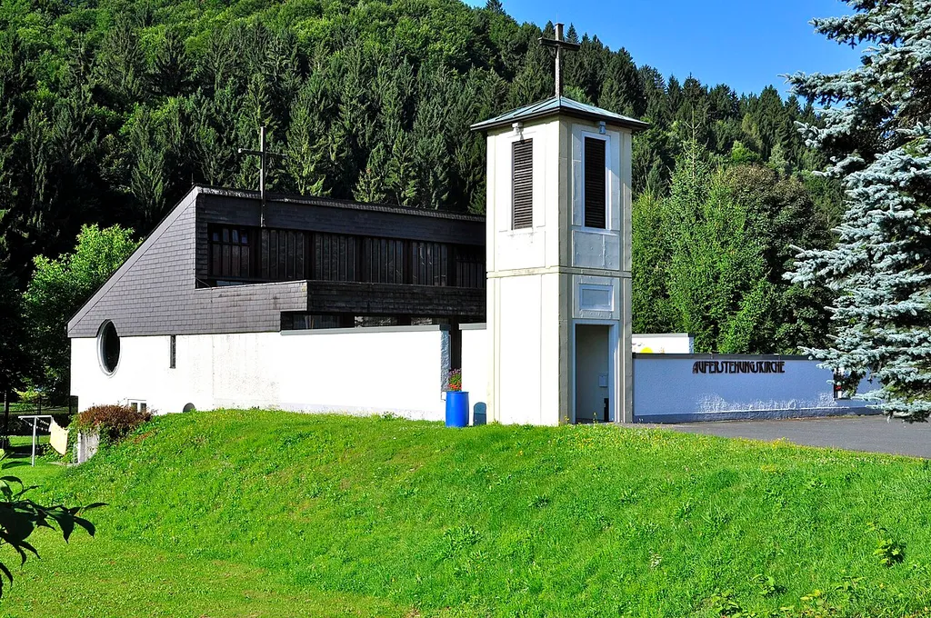 Lutheran resurrection church in Arnoldstein, district Villach Land, Carinthia / Austria / EU