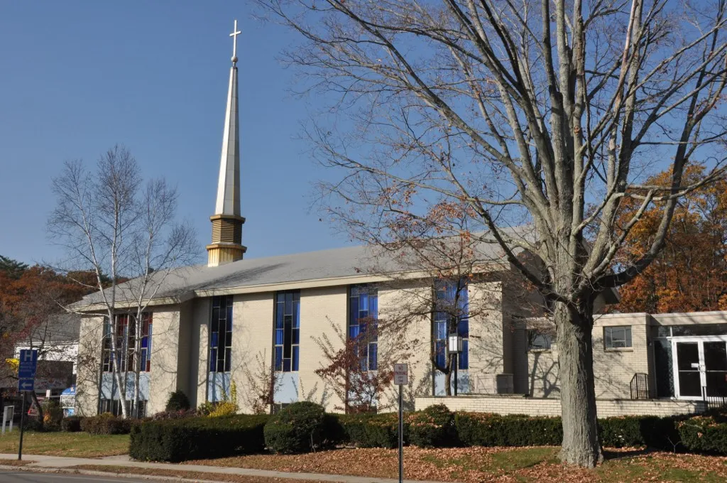 The historic Greenwood Union Church in Wakefield, Massachusetts.