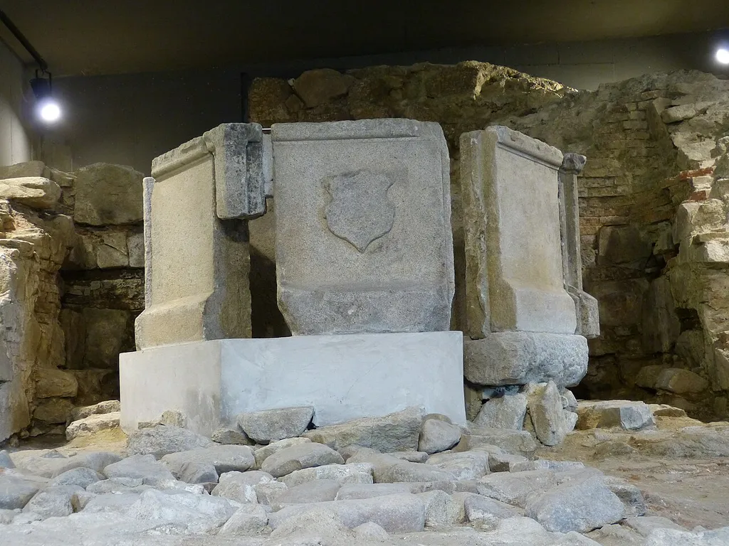 Upper Austrian Castle Museum in Reichenstein castle. Remnants of a "bathing grotto" ( 16th century ) - detail.