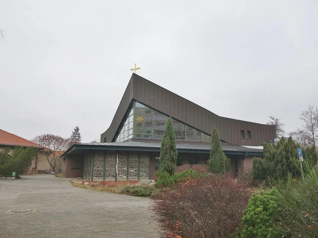 South-eastern view of the church "Sternkirche" in Am Stern , Potsdam municipality , Potsdam district, Brandenburg state, Germany.