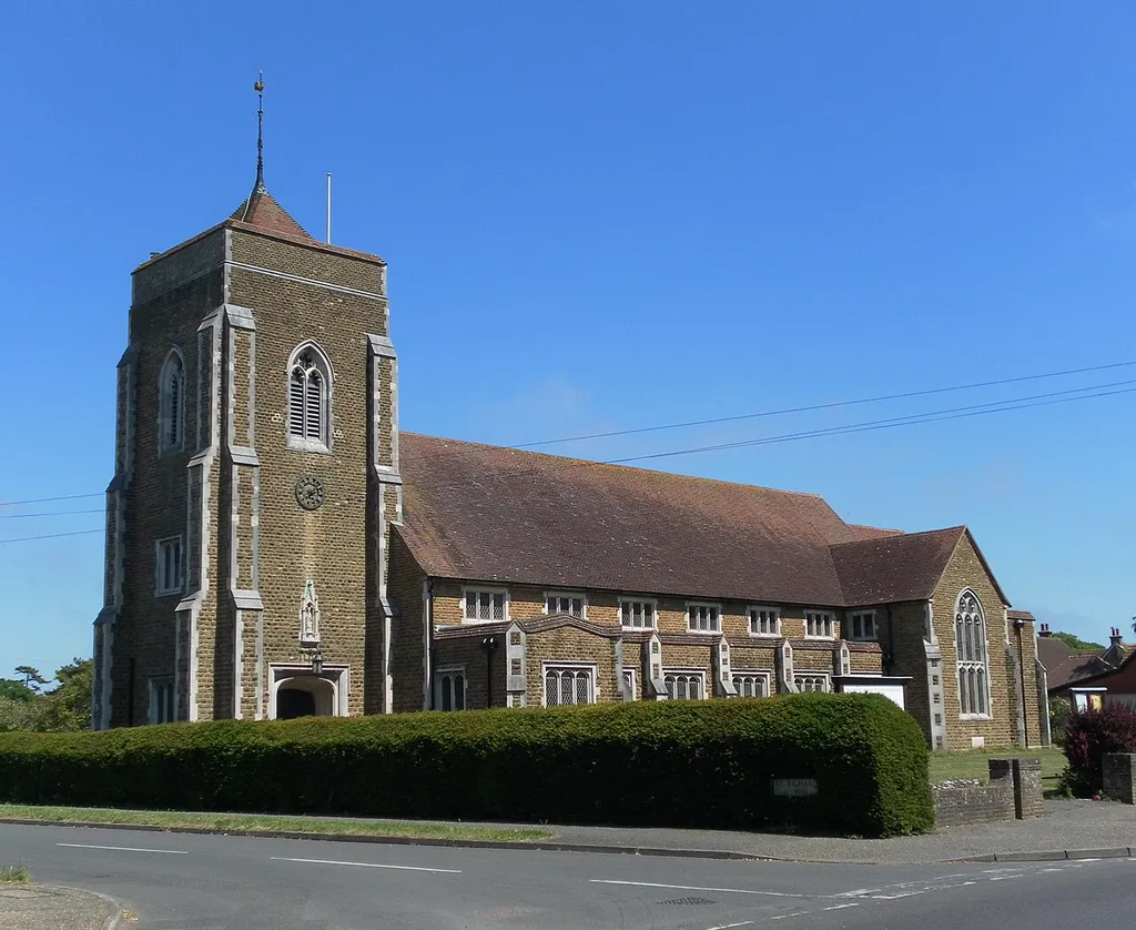 St Richard's parish church, Aldwick, West Sussex, seen from the west