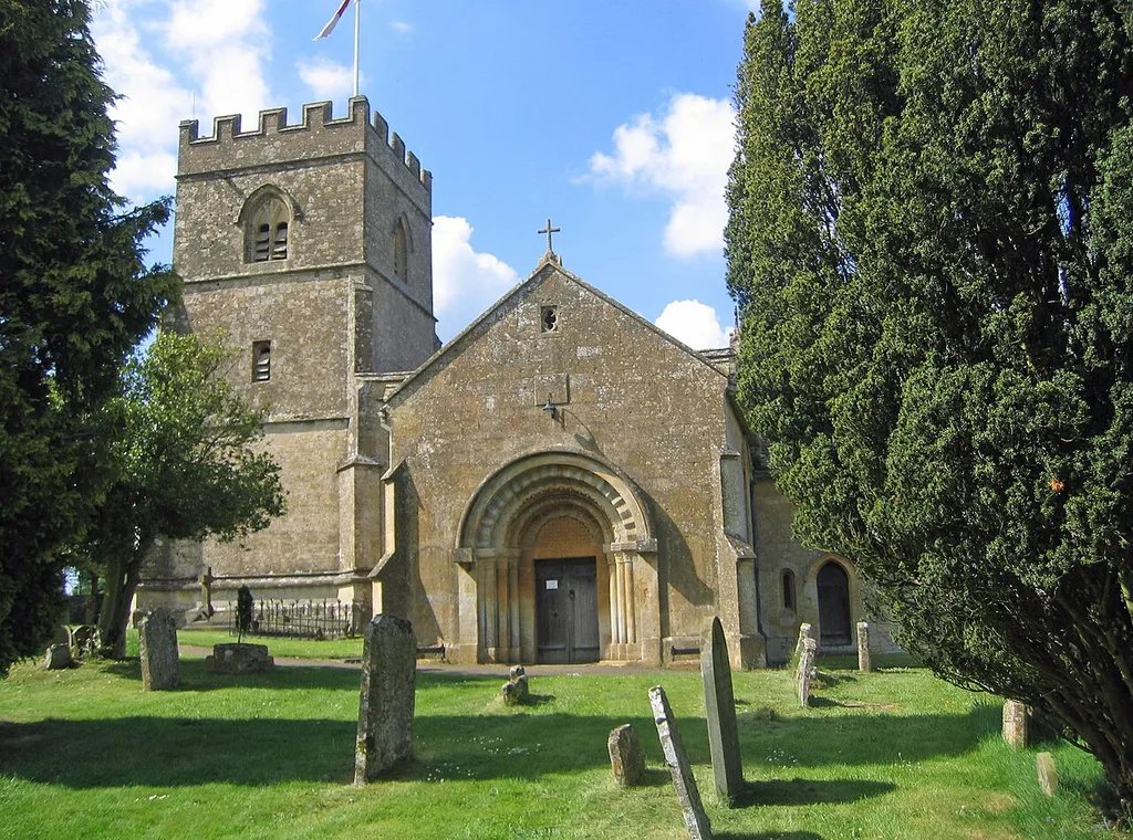 Photograph of St Michael and All Angels Church, Guiting Power, Gloucestershire, England, from the south