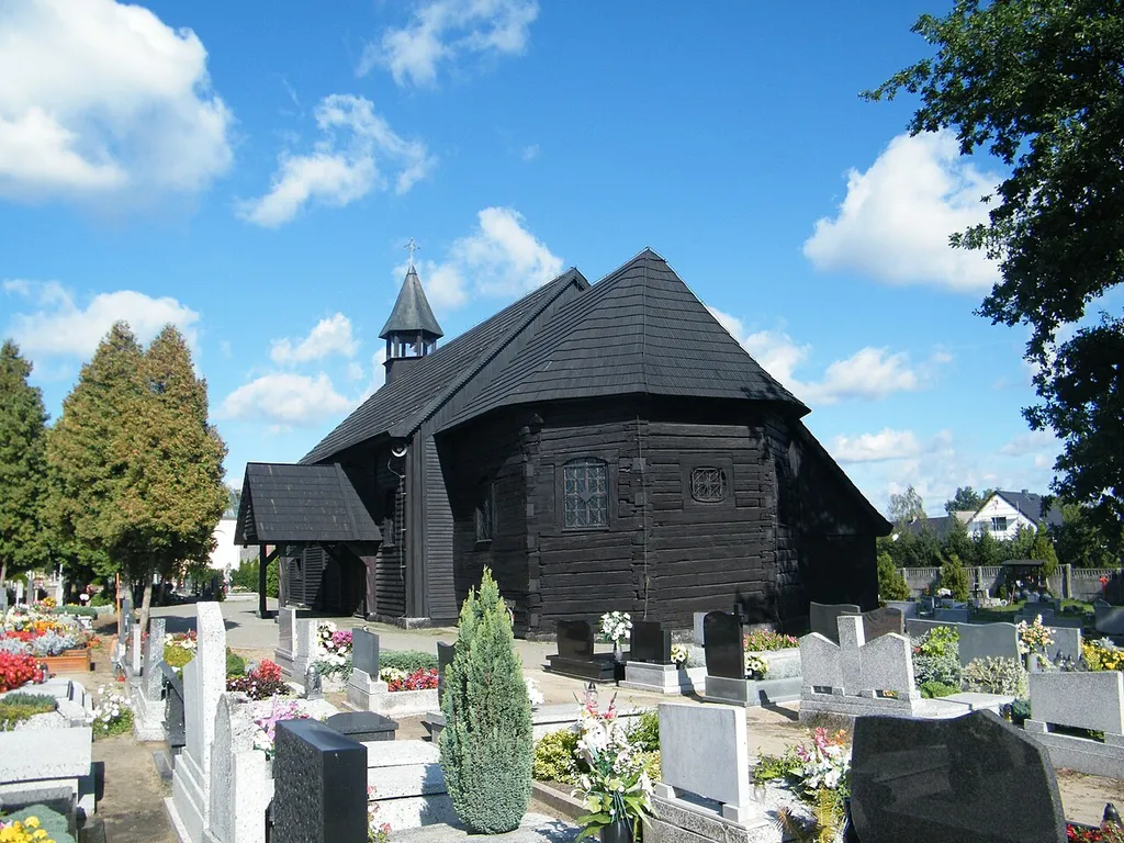 kościół cmentarny p.w. Matki Boskiej i św. Andrzeja Popielów, ul. Dworcowa, Popielów