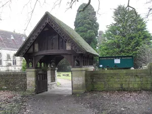 Churchyard Boundary Wall With Lychgate And Service Building