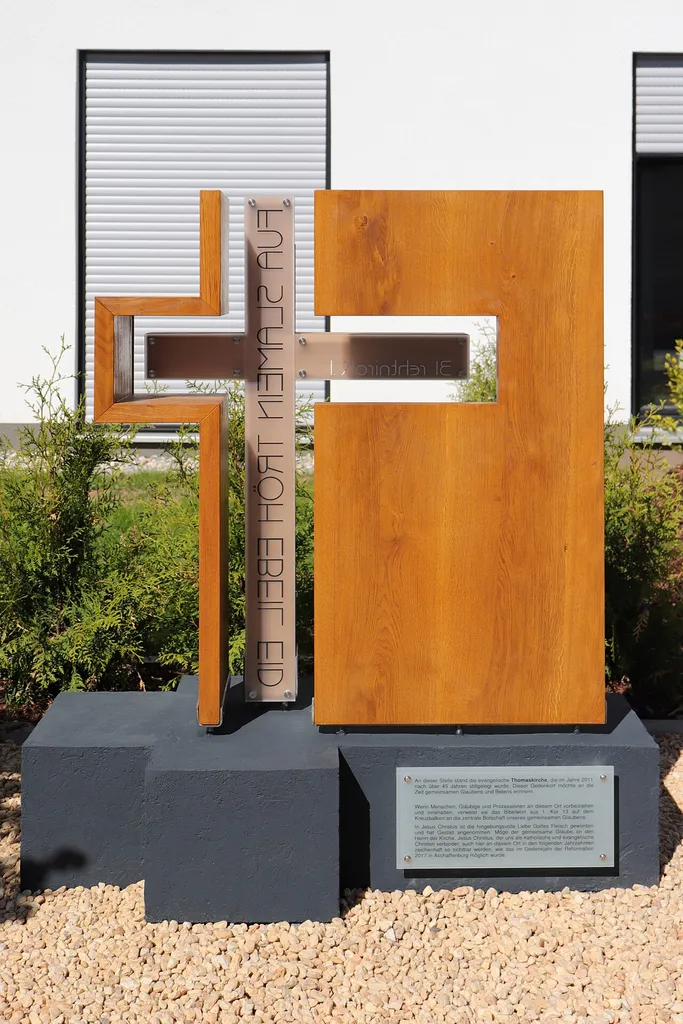 Aschaffenburg, monument at the location of the former Saint Thomas church