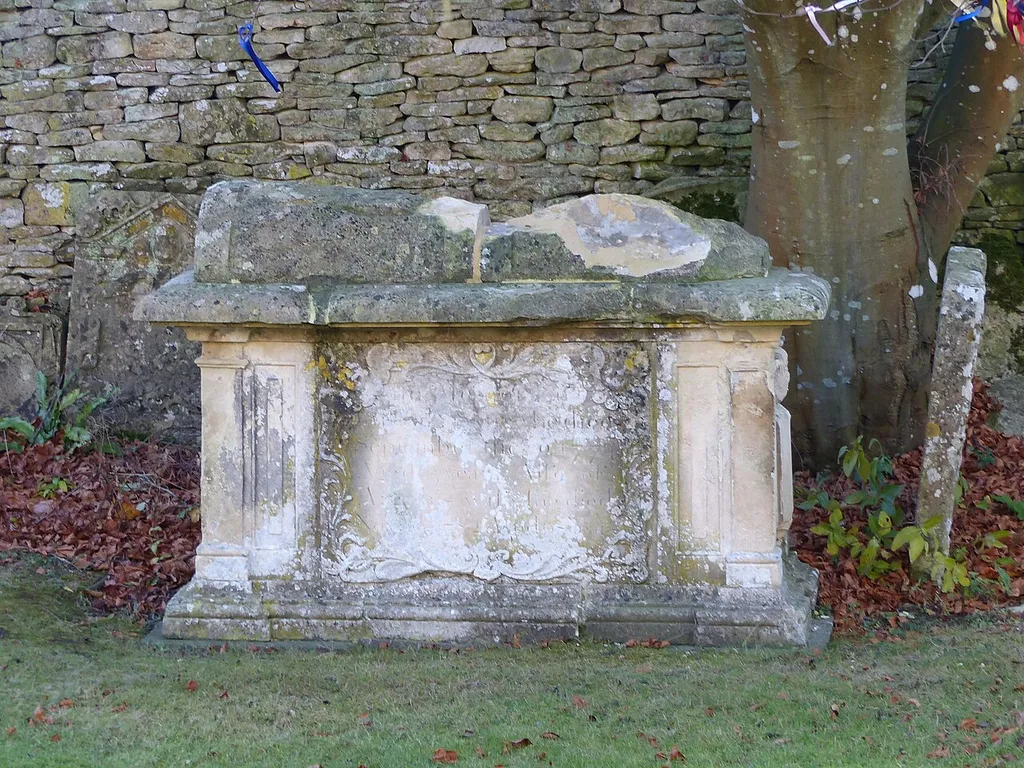 William Skuce monument in the churchyard approximately 15 metres south of south aisle to Church of St Mary: Grade II listed chest tomb in Bibury, Gloucestershire. .mw-parser-output .messagebox{margin:4px 0;width:auto;border-collapse:collapse;border:2px solid var(--border-color-progressive,#6485d1);background-color:var(--background-color-neutral-subtle,#fbfcff);color:var(--color-base,#202122);box-sizing:border-box;border-inline-start-width:8px}.mw-parser-output .messagebox.mbox-small{font-size:88%;line-height:1.25em}.mw-parser-output .mbox-warning,.mw-parser-output .mbox-speedy{border:2px solid var(--border-color-error,#b22222);background:var(--background-color-error-subtle,#ffdbdb);border-inline-start-width:8px}.mw-parser-output .mbox-serious,.mw-parser-output .mbox-delete,.mw-parser-output .mbox-stop{border:2px solid var(--border-color-error,#b22222);border-inline-start-width:8px}.mw-parser-output .mbox-issue,.mw-parser-output .mbox-content{border:2px solid #f28500;background:var(--background-color-warning-subtle,#ffe);border-inline-start-width:8px}.mw-parser-output .mbox-query,.mw-parser-output .mbox-style{border:2px solid #f4c430;background:var(--background-color-warning-subtle,#ffe);border-inline-start-width:8px}.mw-parser-output .mbox-shit{border:2px solid #960;border-inline-start-width:8px}.mw-parser-output .mbox-license{border:2px solid #88a;border-inline-start-width:initial}.mw-parser-output .mbox-legal{border:2px solid var(--border-color-notice,#666);background:var(--background-color-base,#fff);border-inline-start-width:8px}.mw-parser-output .mbox-honor{border:2px solid #ca3;background:var(--background-color-warning-subtle,#fcf4db);border-inline-start-width:8px}.mw-parser-output .mbox-growth{border:2px solid #8d4;background:var(--background-color-success-subtle,#d5fdf4);border-inline-start-width:8px}.mw-parser-output .mbox-move{border:2px solid #93c;border-inline-start-width:8px}.mw-parser-output .mbox-protection,.mw-parser-output .mbox-message{border:2px s