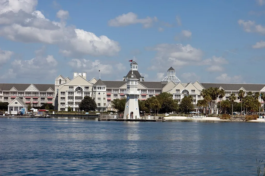 The view from our hotel across the water to the Disney Yacht Club Resort.