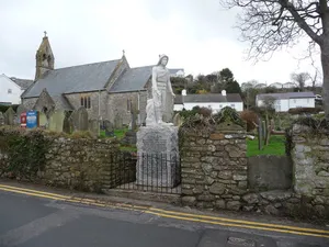 Lifeboatmen's Memorial at south east corner of St Cattwg's churchyard