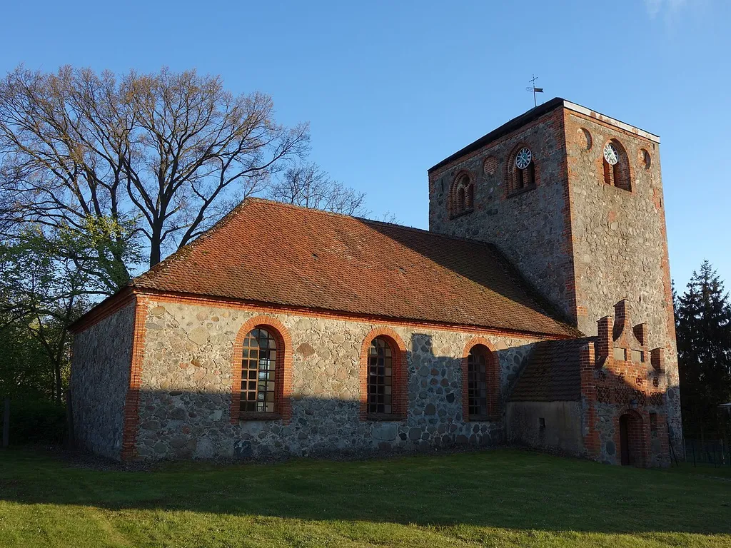 North-eastern view of church in Sadenbeck, Pritzwalk municipality, Prignitz district, Brandenburg state, Germany