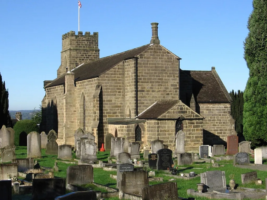Holy Trinity parish church, Tansley, Derbyshire, seen from the southeast