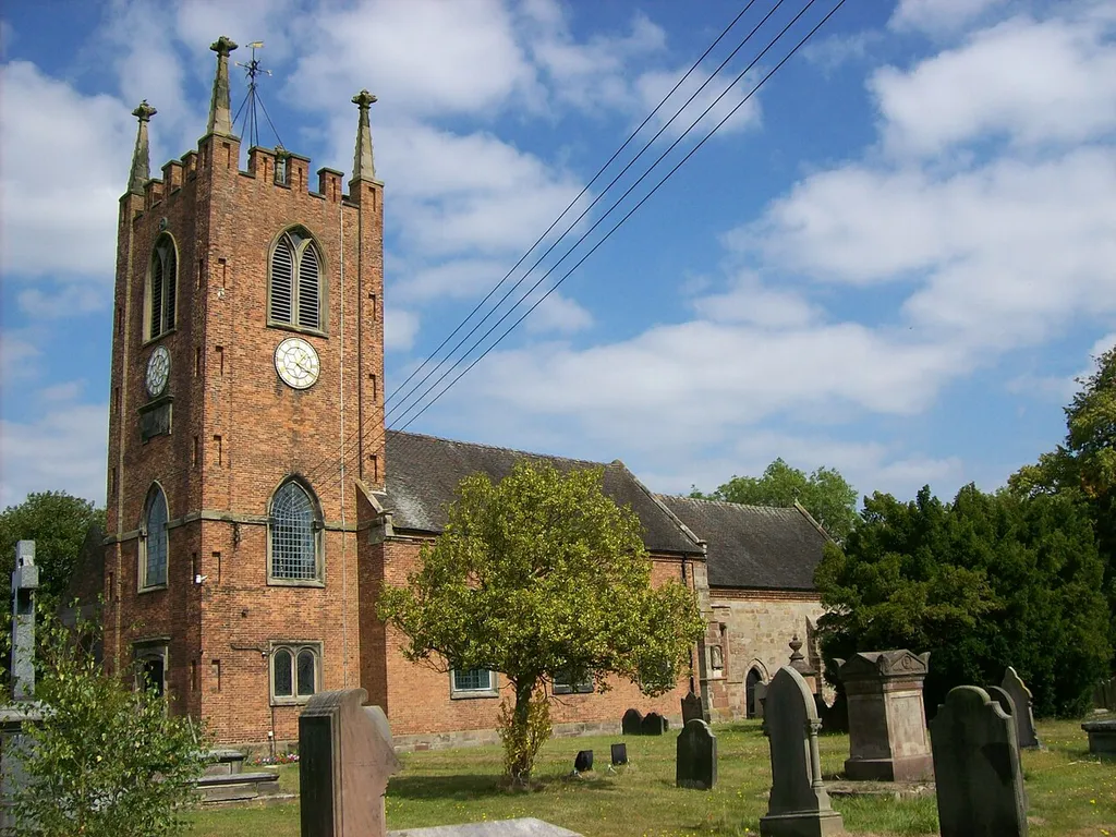 Church of England parish church of St Chad, Seighford, Staffordshire, seen from the southwest