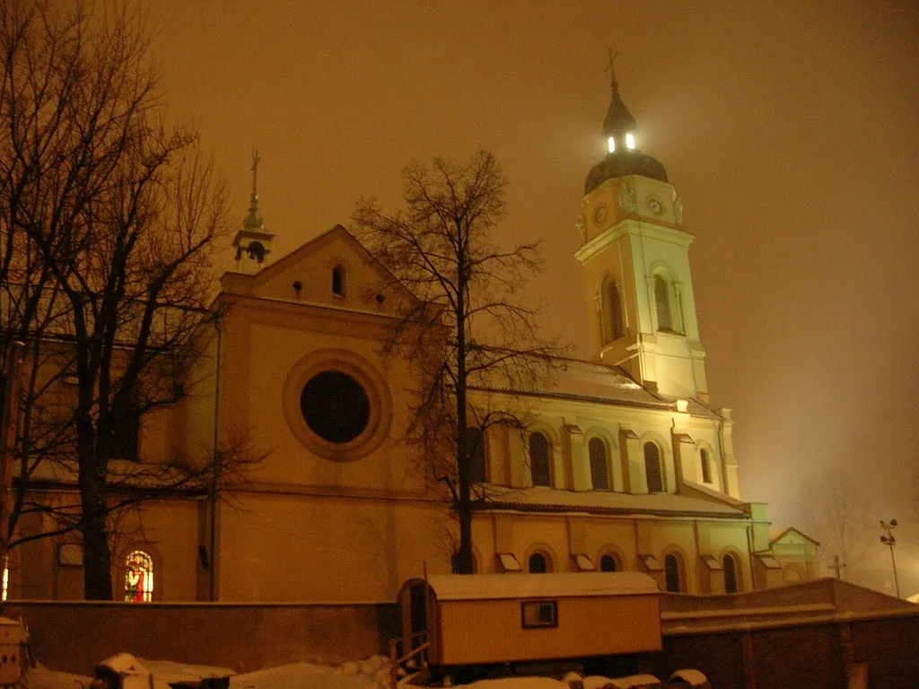 Zduńska Wola - kościół nocą