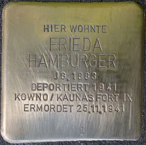 Stolperstein dedicated to Frieda Hamburger