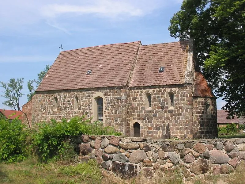 Church Preußnitz, built in 13th century. The village Preußnitz is a part of the village Kuhlowitz, an incorporated part of the town Belzig in Brandenburg, Germany.