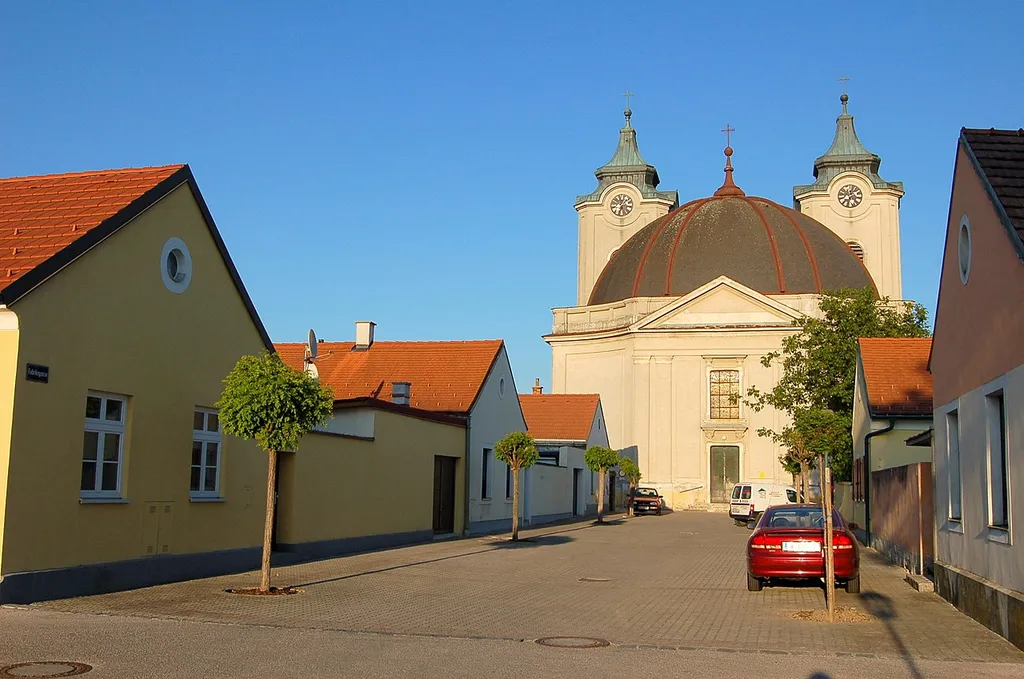 Nadelburg quarters and St. Theresa church in Lichtenwörth, Lower Austria