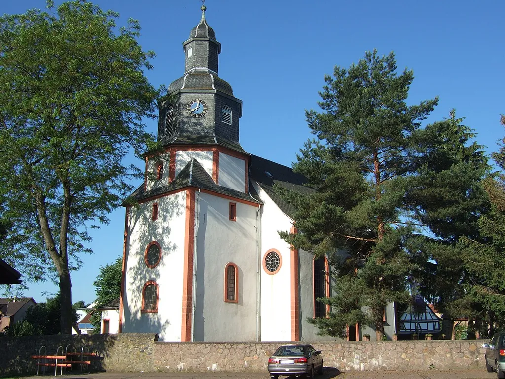 Protestant Church in Gundernhausen, near Darmstadt, Germany