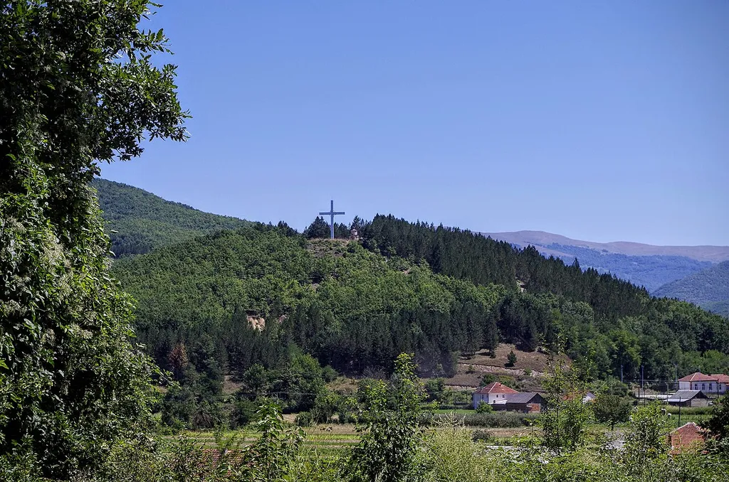 View of St. Athanasius Church in the village Lešani, Macedonia