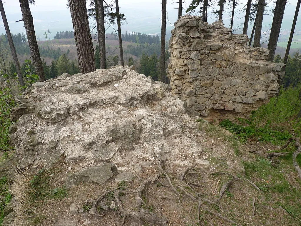 Ruin of Castle Strilky. Chriby, South Moravian Region, Czech Republic