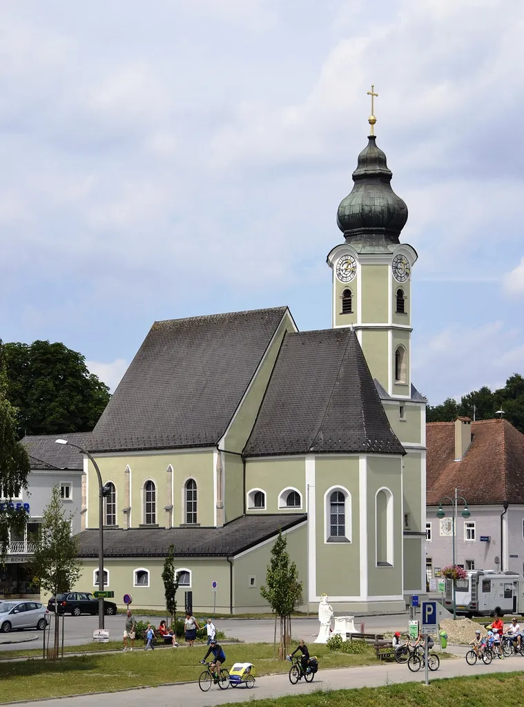 The Church with Donaukreuz in Aschach an der Donau, Upper Austria.