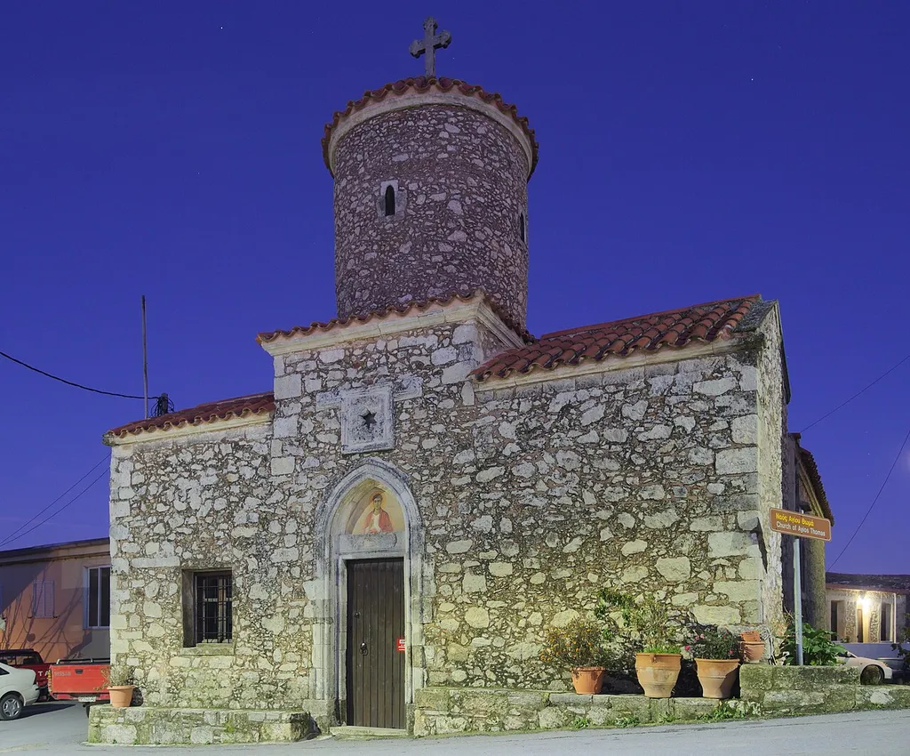 The byzantine church of Agios Thomas, at Agios Thomas, Crete.