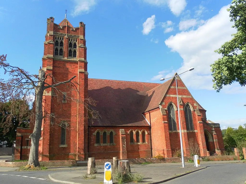 St Stephen's parish church, Newlands Avenue, Bexhill-on-Sea, East Sussex, England, seen from the south
