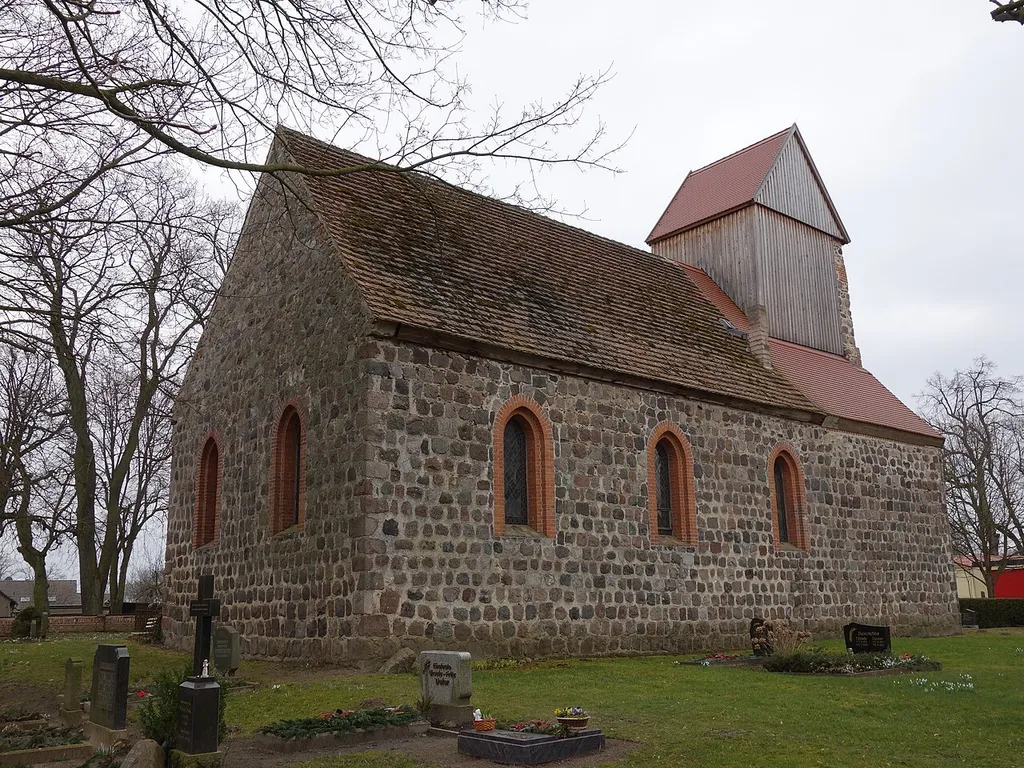 North-eastern view of Brunn church, Wusterhausen municipality, Ostprignitz-Ruppin district, Brandenburg state, Germany