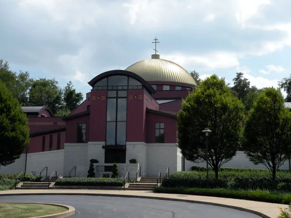 Picture of St. John the Baptist Byzantine Catholic Cathedral, built in 1993, and located at 210 Greentree Road in Munhall, Pennsylvania.