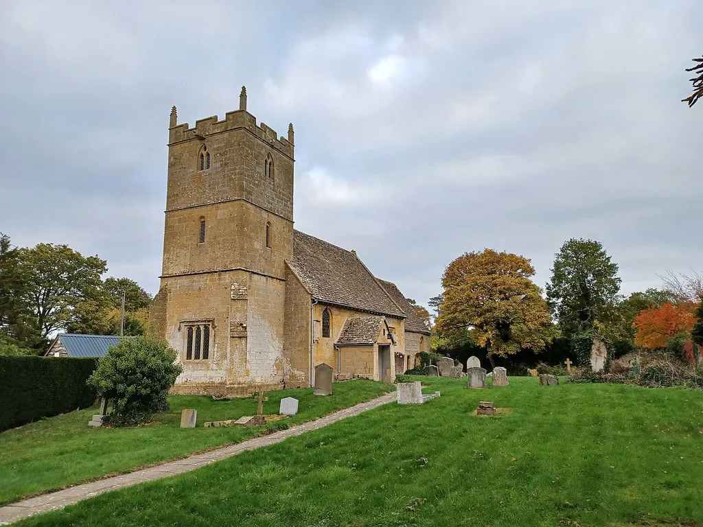 Church of St. John the Baptist, Wickhamford, Worcestershire, England. 13th century chancel, rest 14th century, tower 17th century. Grade I listed.