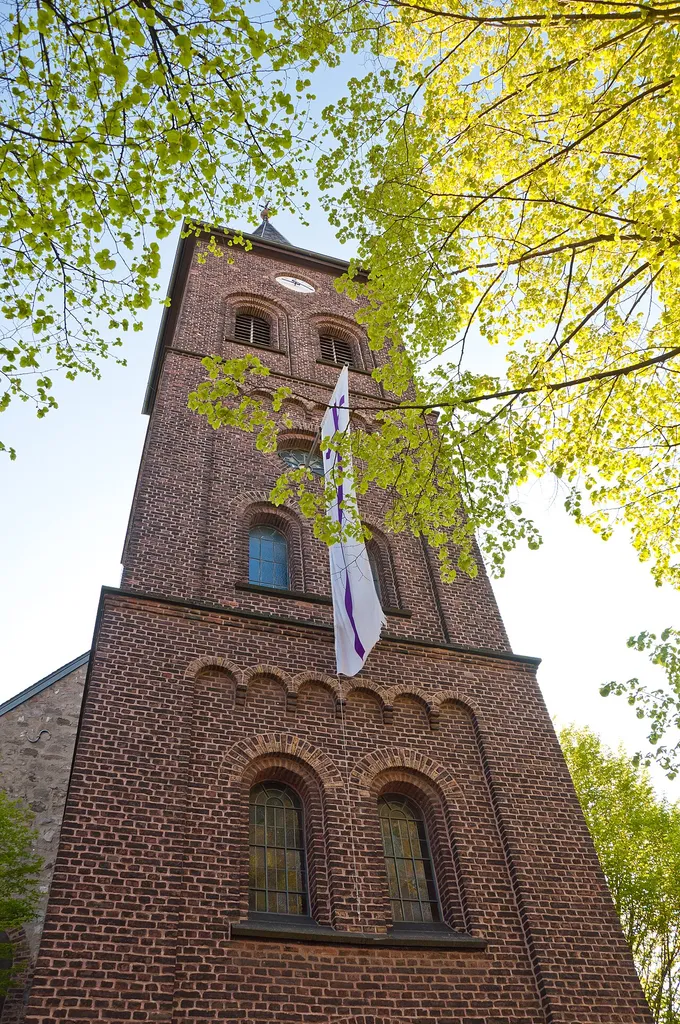 Bell tower of the Evangelische Stadtkirche in Ratingen