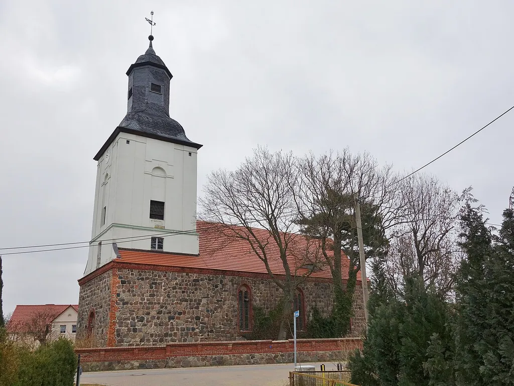 West-south-western view of Barsikow church, Wusterhausen municipality, Ostprignitz-Ruppin district, Brandenburg state, Germany