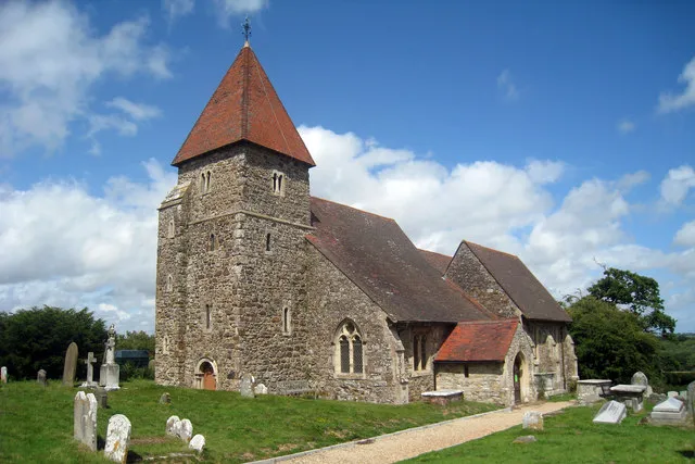 St Laurence's parish church, Guestling, East Sussex, seen from the south