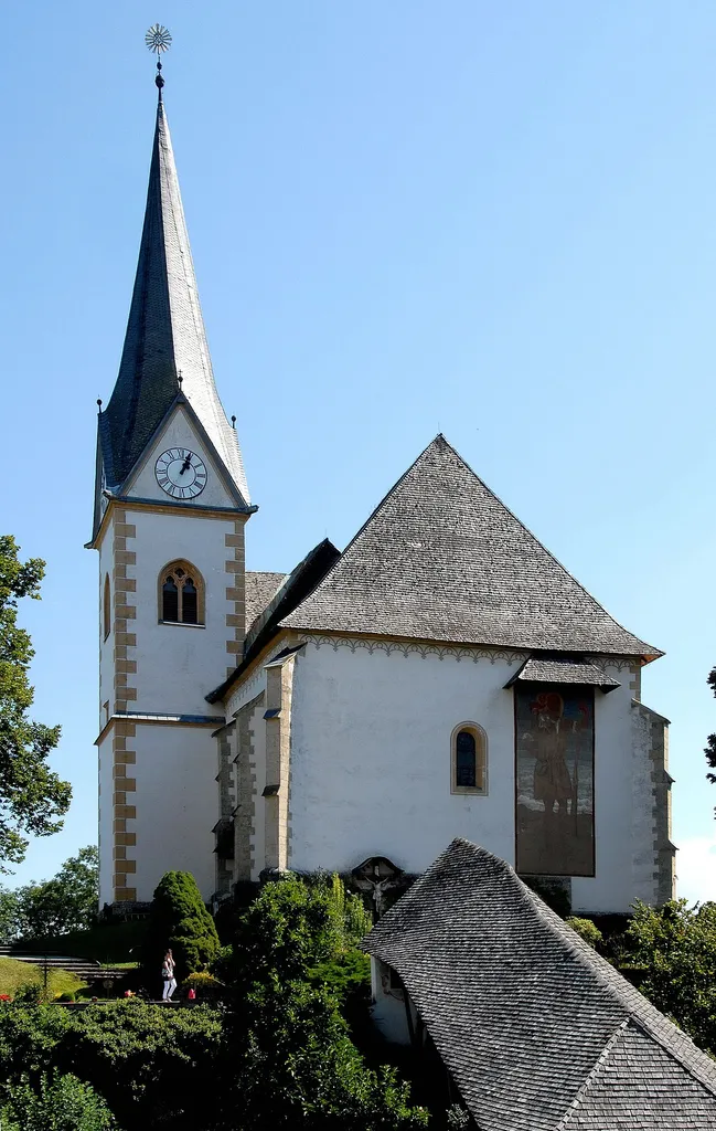 Parish and pilgrimage church Saints Primus and Felician at Maria Woerth, municipality Maria Woerth, district Klagenfurt Land, Carinthia, Austria, EU