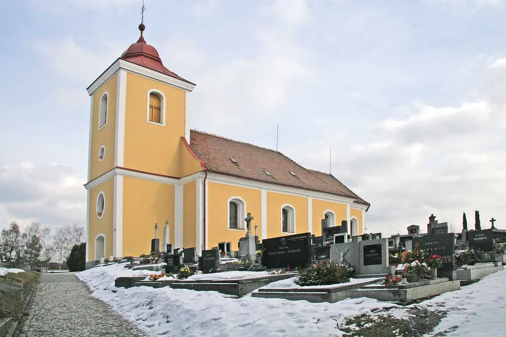 Baroque church of St. George in Býšť, Czech Republic.