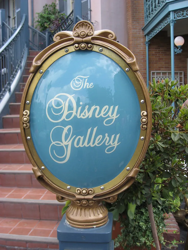 The Disney Gallery sign at Disneyland.