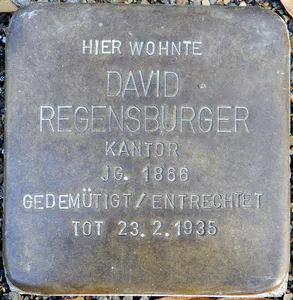 Stolperstein dedicated to David Regensburger