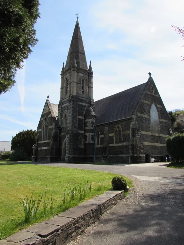 Grade II listed St Anne's Church, Tonna. Church in Wales church in the Diocese of Llandaff viewed from the entrance from the B4434 St Anne's Terrace. Erected in 1891-1892, the building was Grade II listed in 2000.
