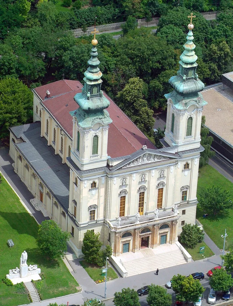 Saint Emeric church, Budapest, Hungary, aerial photography