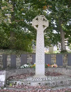 War Memorial Adjoining Churchyard Wall South East of Church of St Piran
